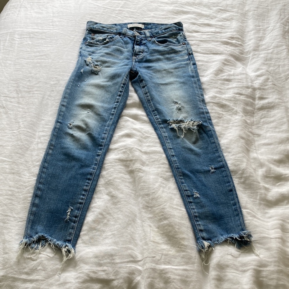 Moussy Vintage Skinny Jean Distressed Frayed 24